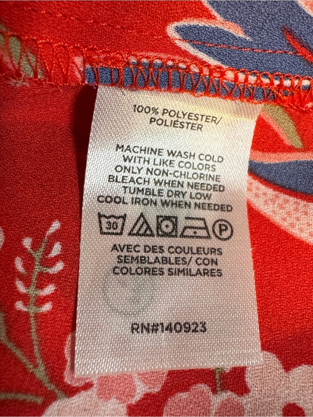 NWT ANN TAYLOR LOFT Red Floral Neckline Detail Top XLARGE #Z - Picture 8 of 9